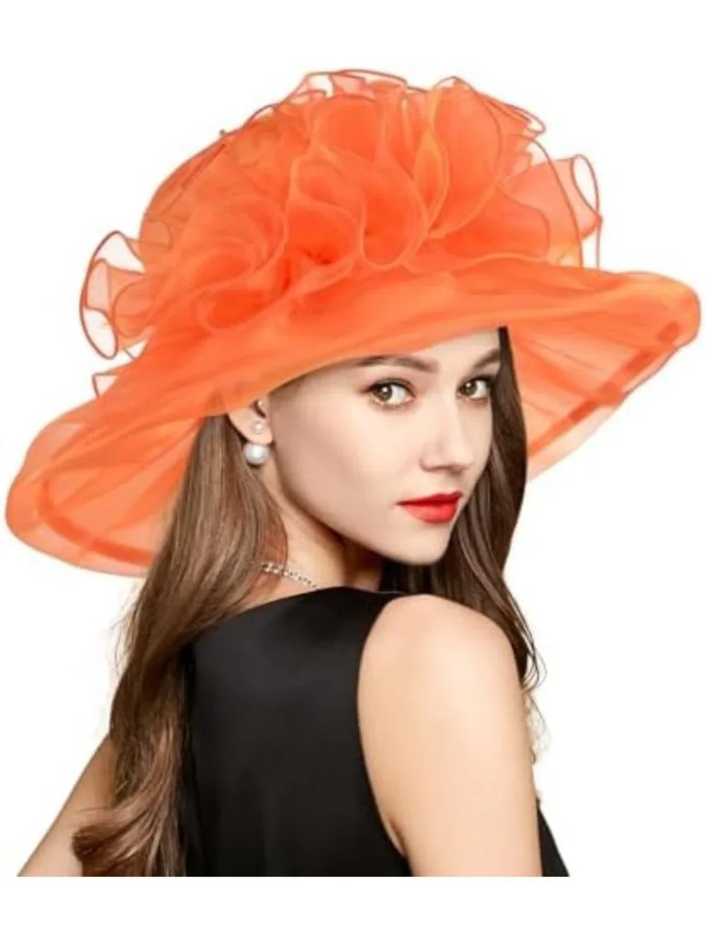 Elegant Organza Derby Hat for Women - Classy Sun Hat for Church, Tea Party